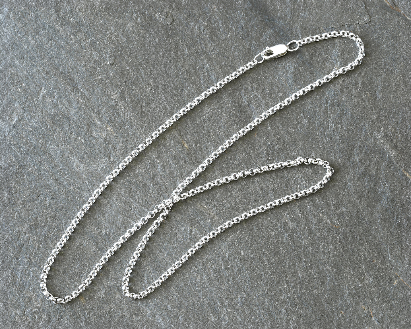 Argentium Silver Chain Necklace in Rolo Style