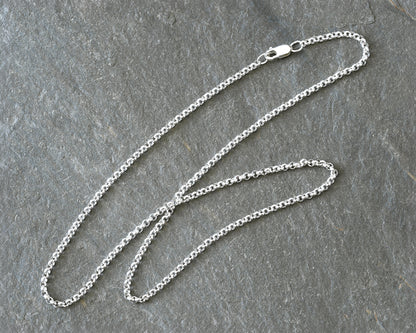 Argentium Silver Chain Necklace in Rolo Style