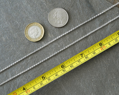 Argentium Silver Chain Necklace in Rolo Style