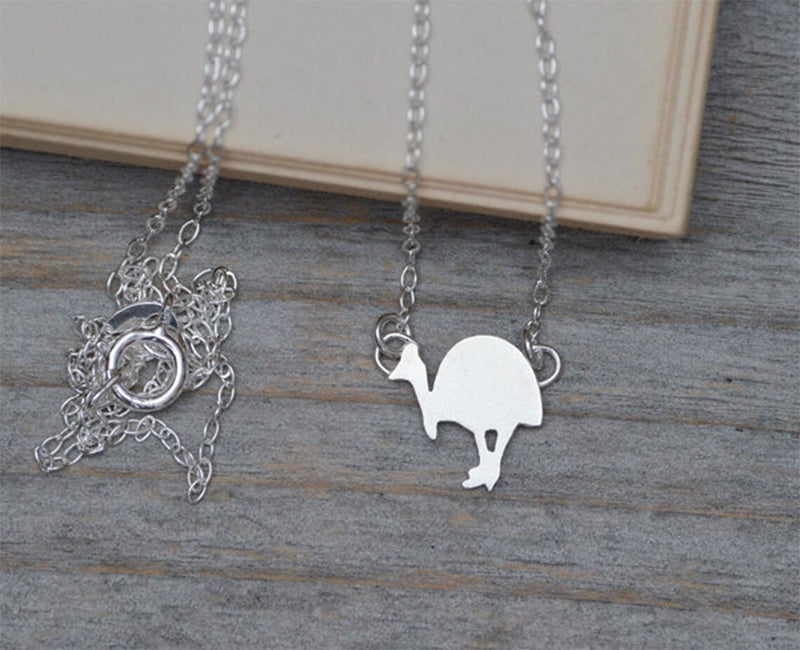 Southern Cassowary Necklace in Sterling Silver