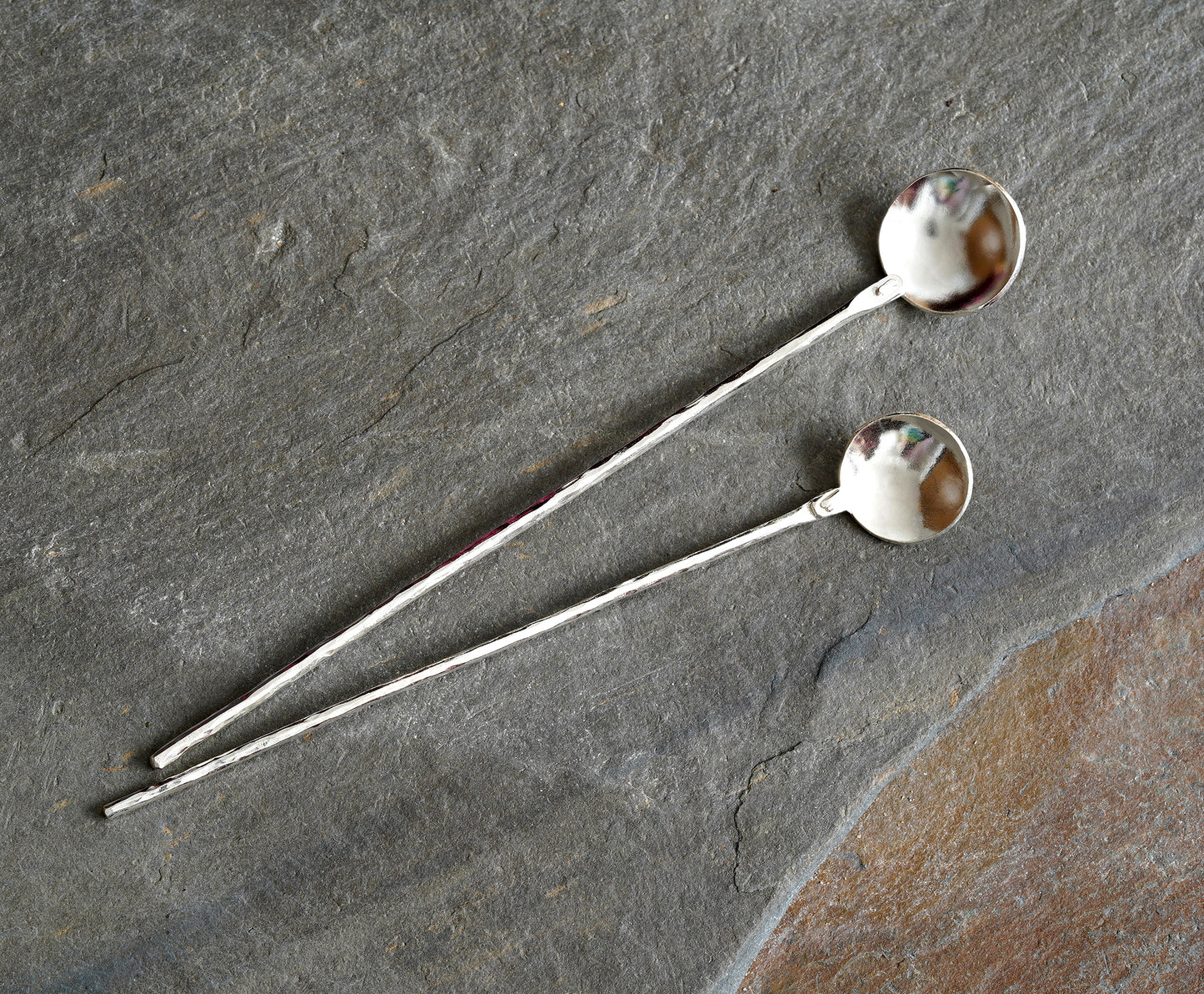 Rustic Coffee Spoon in Solid Sterling Silver