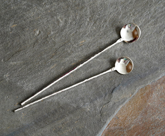 Rustic Coffee Spoon in Solid Sterling Silver