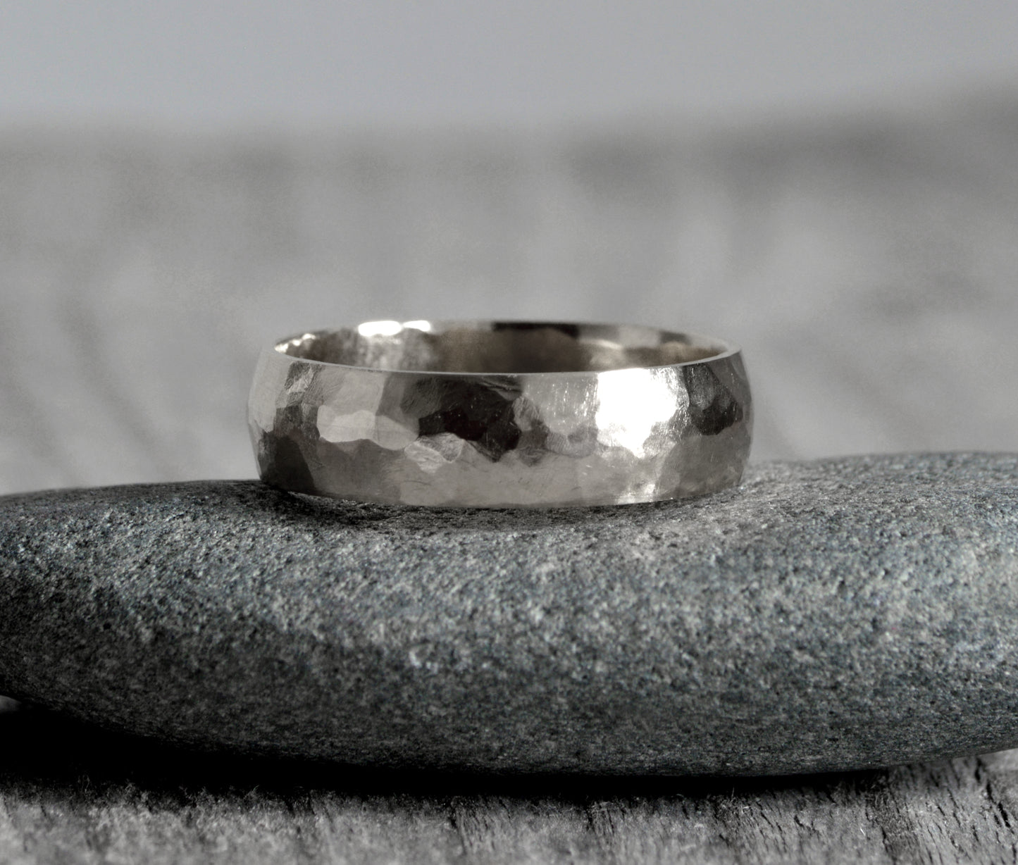 2mm Wedding Band, 6mm Wedding Ring, Hammered Effect Wedding Band, Made To Order.