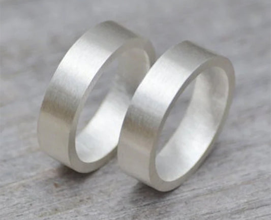Unisex Wedding Band, 5mm Wide Wedding Ring, Satin Finish