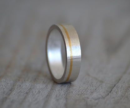 Wedding Band with 24K Gold Inlay