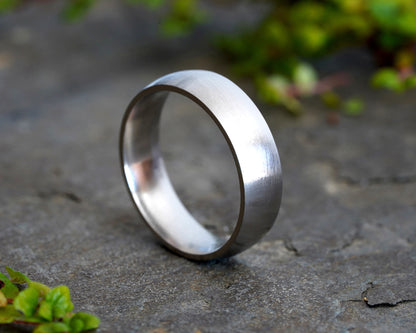 Brush Finish Platinum Wedding Band