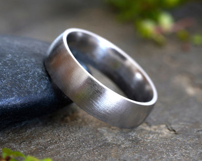 Brush Finish Platinum Wedding Band