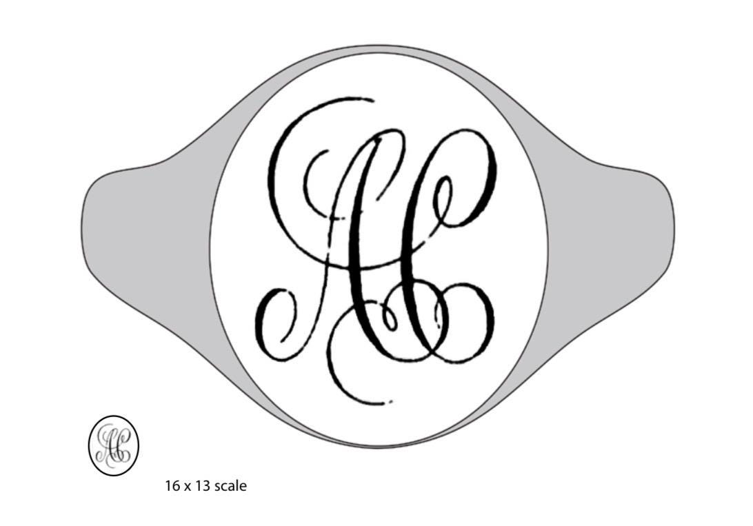 Special Order for Andrew: Hand Engraved Oval Cufflinks in Solid Sterling Silver with Monogram