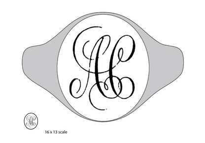 Special Order for Andrew: Hand Engraved Oval Cufflinks in Solid Sterling Silver with Monogram