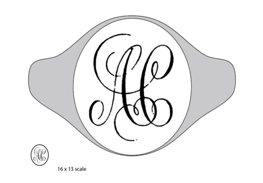 Special Order for Andrew: Hand Engraved Oval Cufflinks in Solid Sterling Silver with Monogram