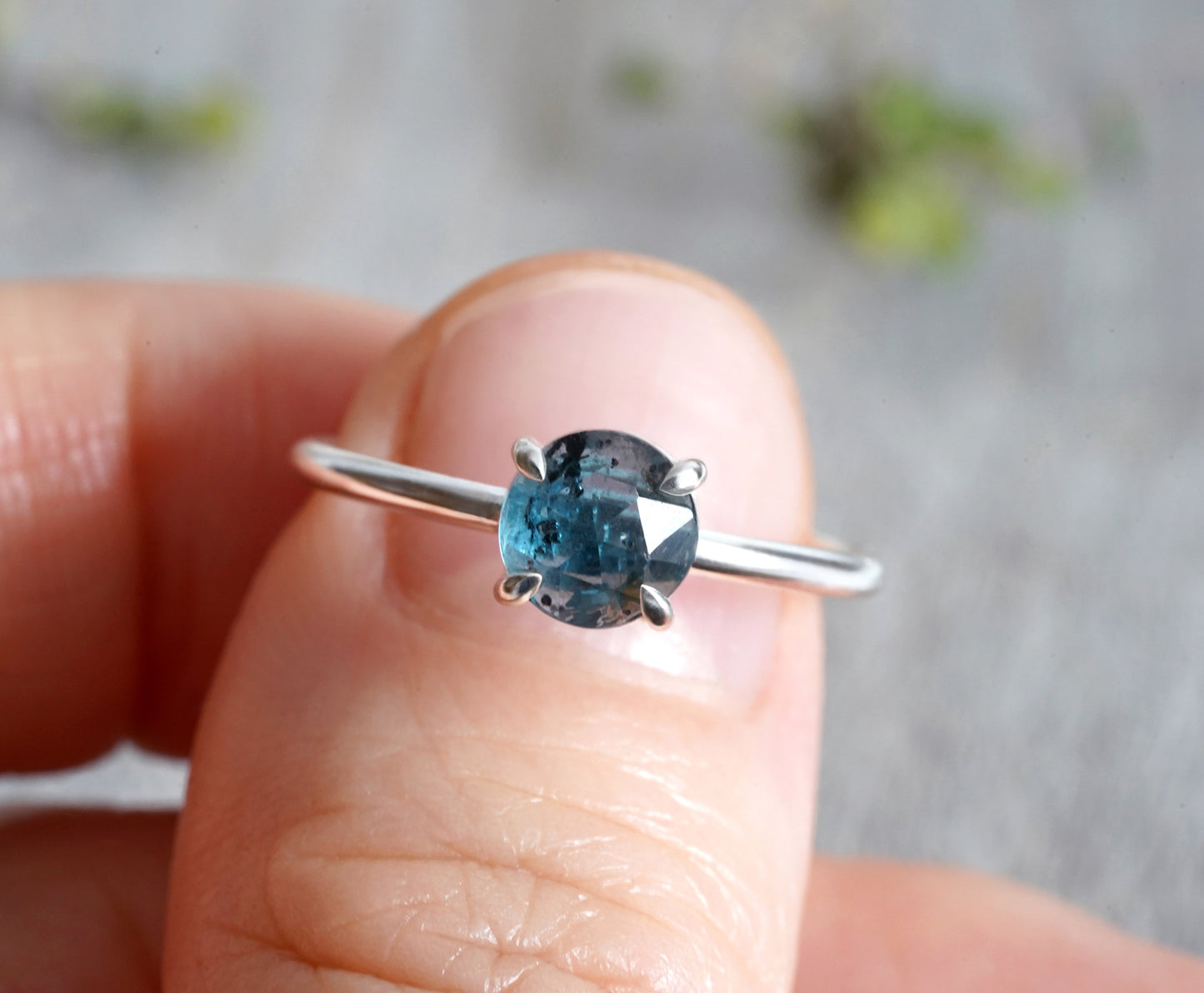 Kyanite Ring in Peacock Blue, Kyanite Ring in Solid Sterling Silver