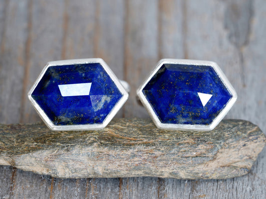 Lapis Lazuli Cufflinks in Sterling Silver