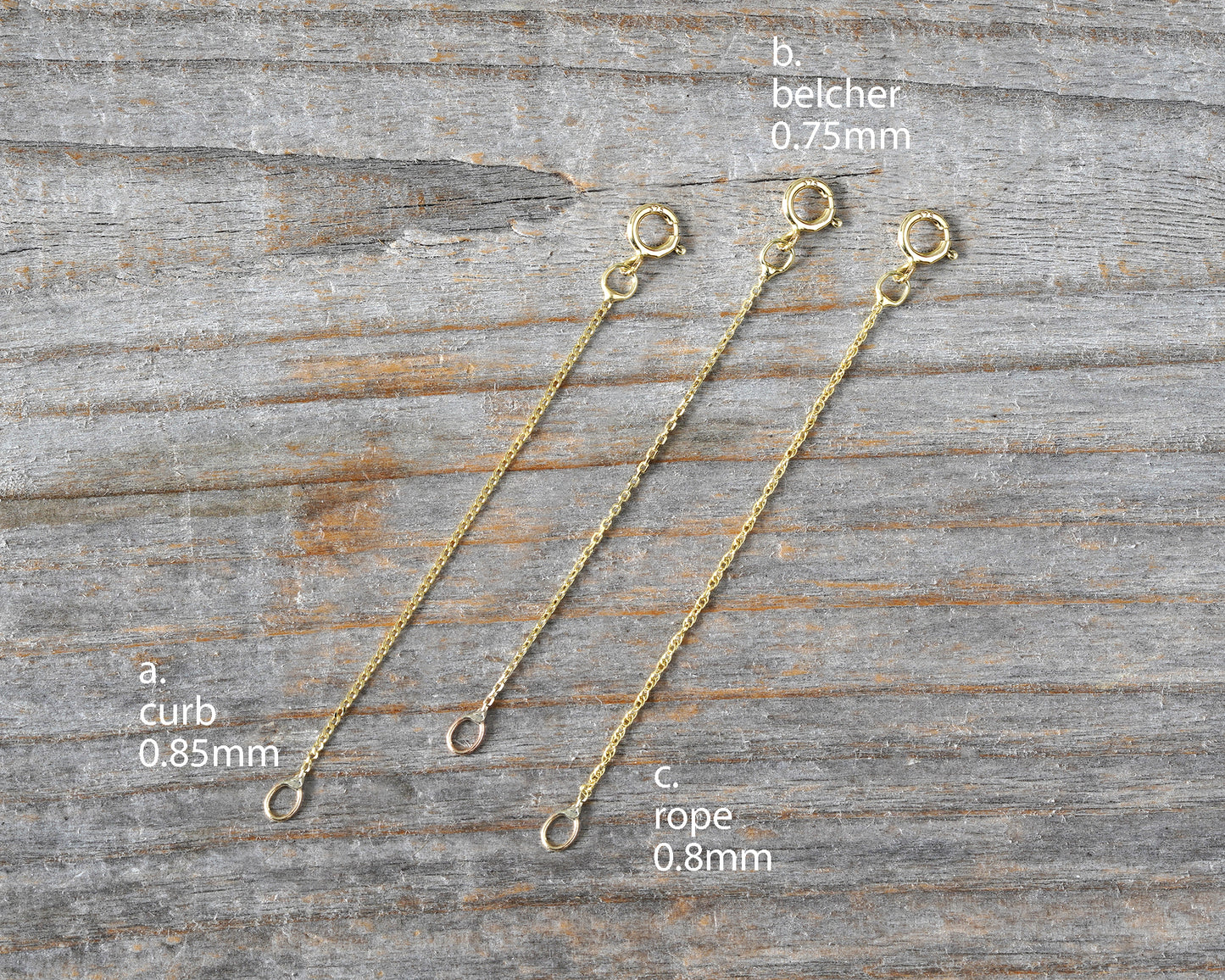 Chain Extender in Solid 9ct Yellow Gold Available in 2", 3" and 4" Lengths