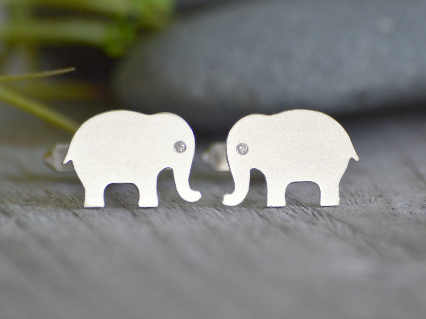 Elephant Cufflinks in Sterling Silver, Silver Elephant Cufflinks, Personalized Cufflinks