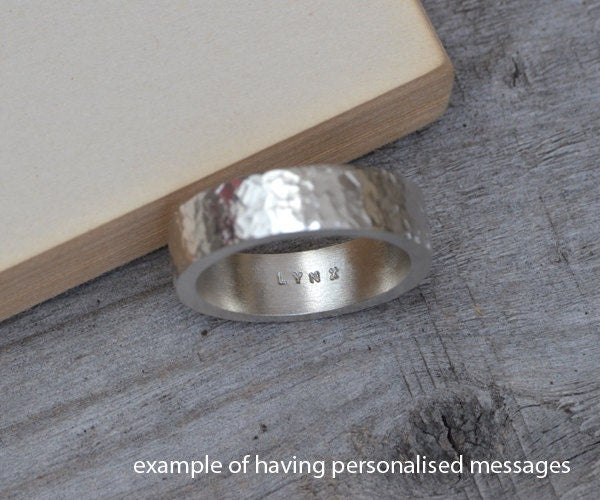 Textured Wedding Band, Rustic Wedding Ring, Personalized Wedding Band, 5.5mm Wedding Ring, Unisex Wedding Band