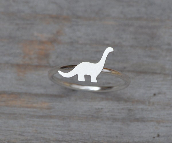 Dinosaur Ring, Brontosaurus Ring in Sterling Silver, Small Animal Ring