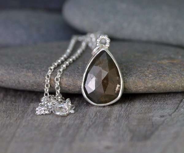 Teardrop Sapphire Necklace, 8.1ct Sapphire Necklace, April Birthstone Necklace