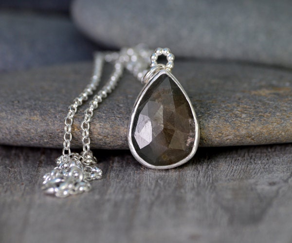 Teardrop Sapphire Necklace, 8.1ct Sapphire Necklace, April Birthstone Necklace