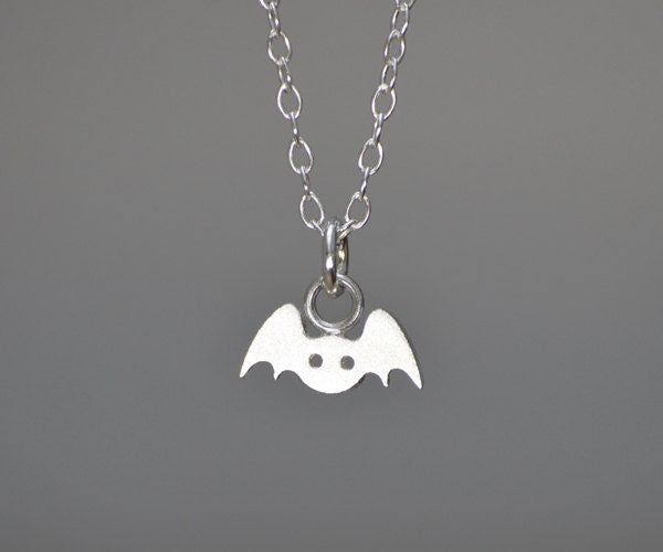 Bat Necklace in Sterling Silver, Silver Bat Necklace