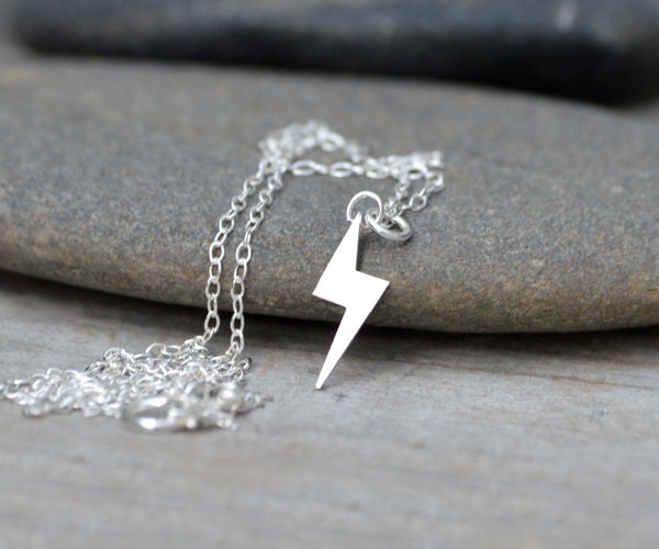 Lightning Bolt Necklace in  Sterling Silver