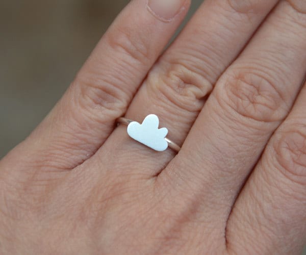 Fluffy Cloud Ring in Sterling Silver, Small Cloud Ring, Silver Cloud Ring