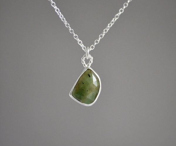 Emerald Necklace in Apple Green, 4ct Emerald Necklace
