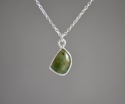 Emerald Necklace in Apple Green, 4ct Emerald Necklace