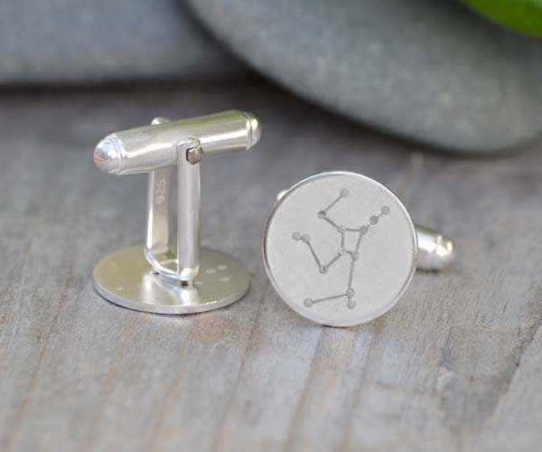 Constellation Cufflinks, Asterism Cufflinks in Sterling Silver