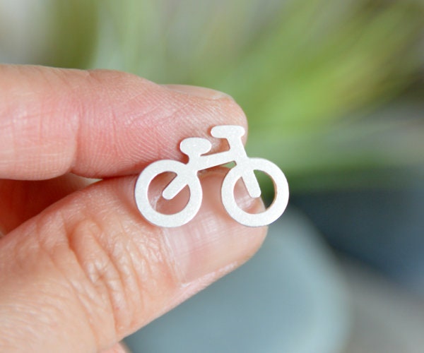Bicycle Tie Tack in Sterling Silver, Personalized Bicycle Tie Tack, Silver Bicycle Tie Tack