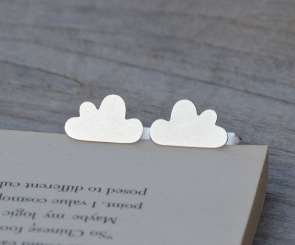 Fluffy Cloud Cufflinks in Sterling Silver, Personalized Cloud Cufflinks