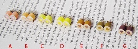 Colour Pencil Stud Earrings, Yellow Stud Earrings, Brown Stud Earrings, Wooden Pencil Ear Posts