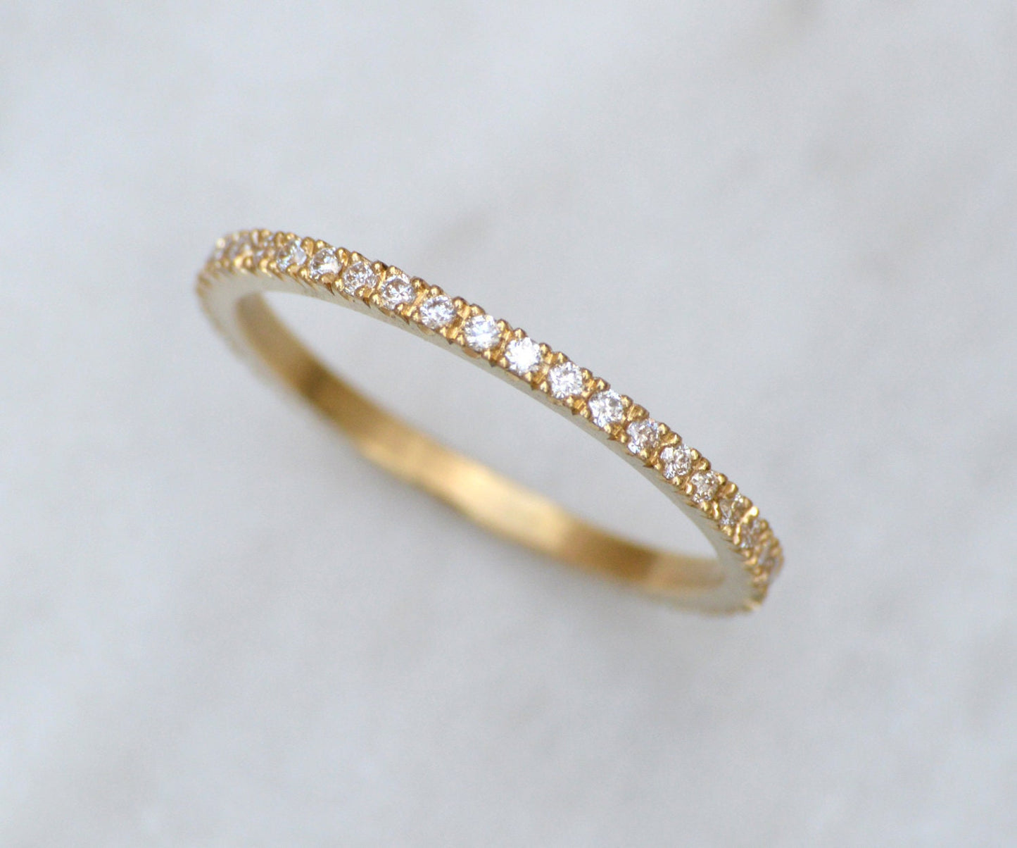 Pave Eternity Ring, Pave Diamond Wedding Ring, Diamond Eternity Ring, Eternity Wedding Ring, UK size J