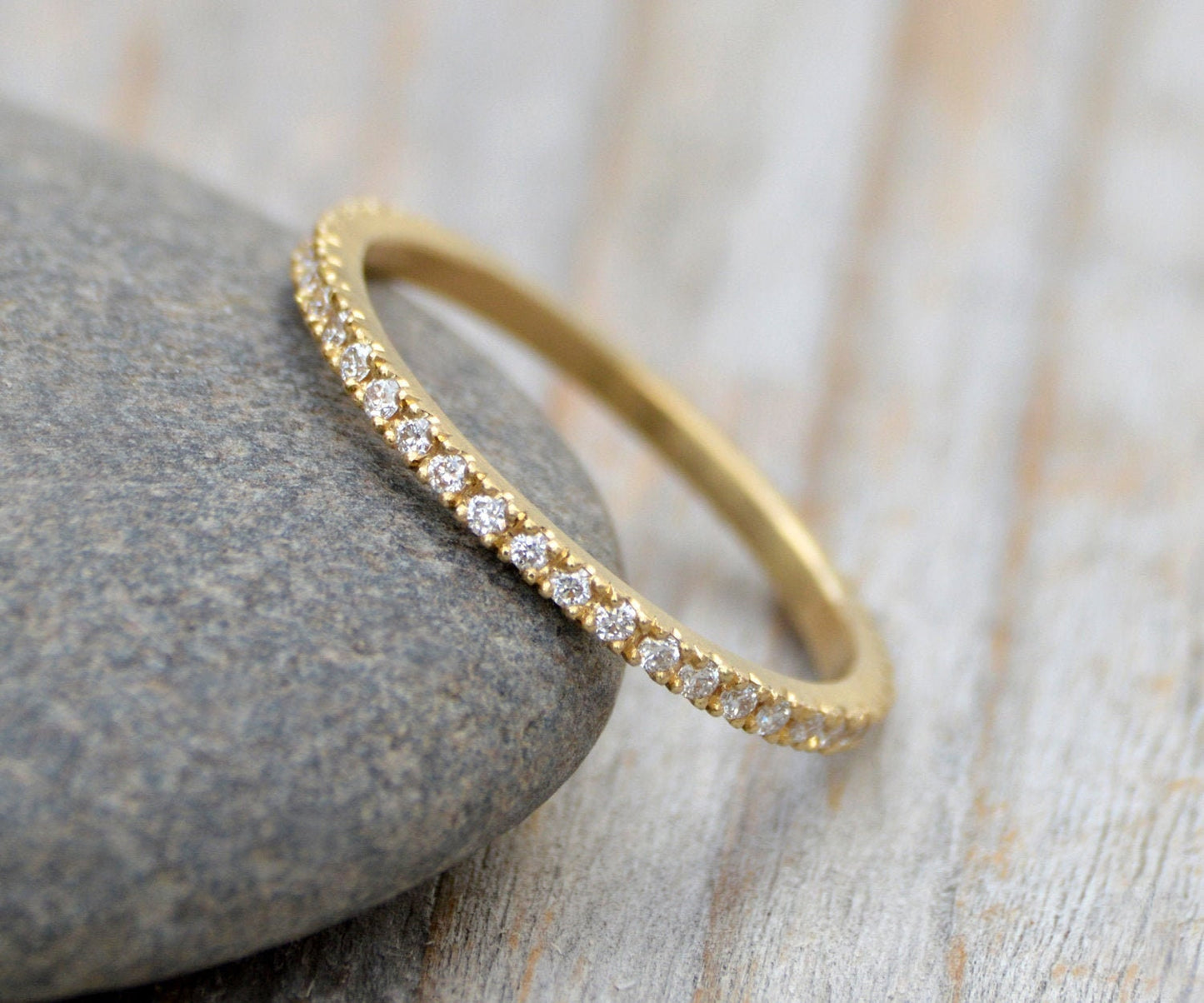 Pave Eternity Ring, Pave Diamond Wedding Ring, Diamond Eternity Ring, Eternity Wedding Ring, UK size J