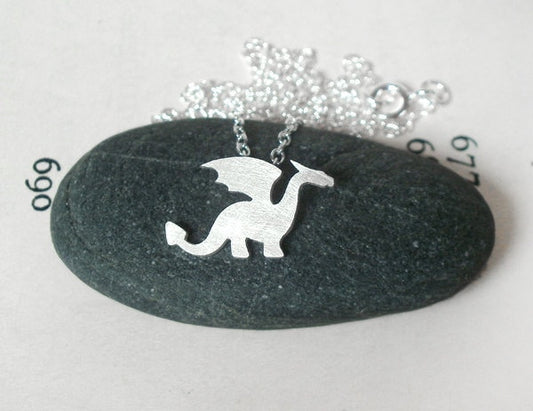 Dragon Necklace in Sterling Silver, Silver Dragon Necklace