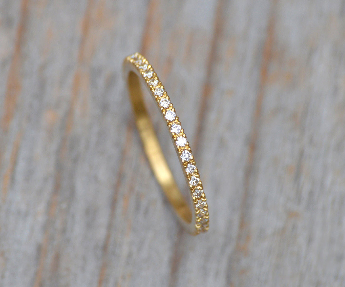 Pave Eternity Ring, Pave Diamond Wedding Ring, Diamond Eternity Ring, Eternity Wedding Ring, UK size J