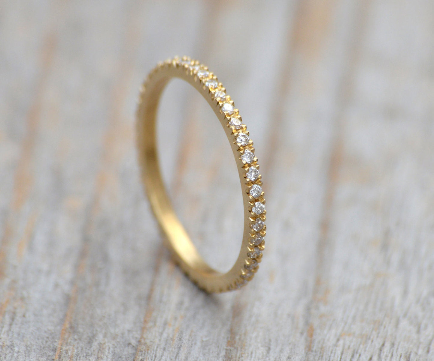 Pave Eternity Ring, Pave Diamond Wedding Ring, Diamond Eternity Ring, Eternity Wedding Ring, UK size J