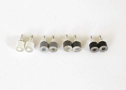 Colour Pencil Stud Earrings, White Stud Earrings, Grey Ear Studs, Black Ear Posts