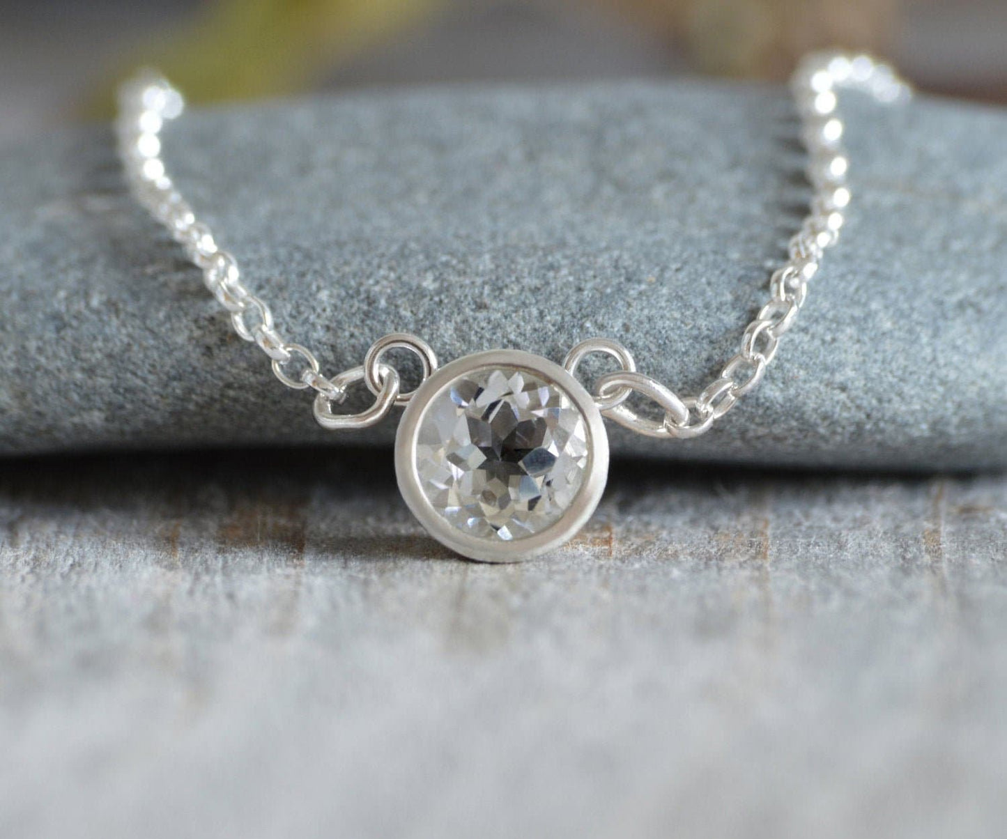 9mm Topaz Necklace in Sterling Silver