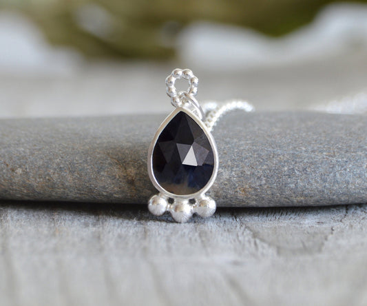2.7ct Sapphire Necklace in Sterling Silver, September Birthstone Necklace