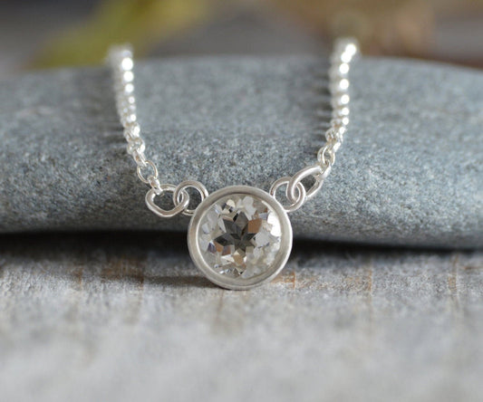 9mm Topaz Necklace in Sterling Silver