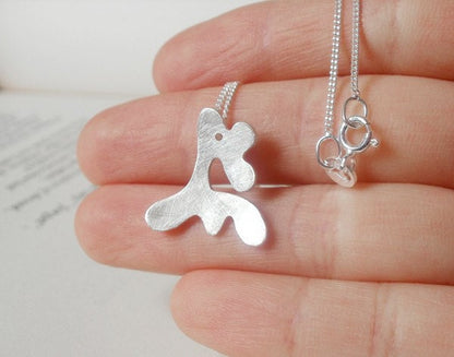 Deer Necklace in Sterling Silver, Silver Animal Necklace