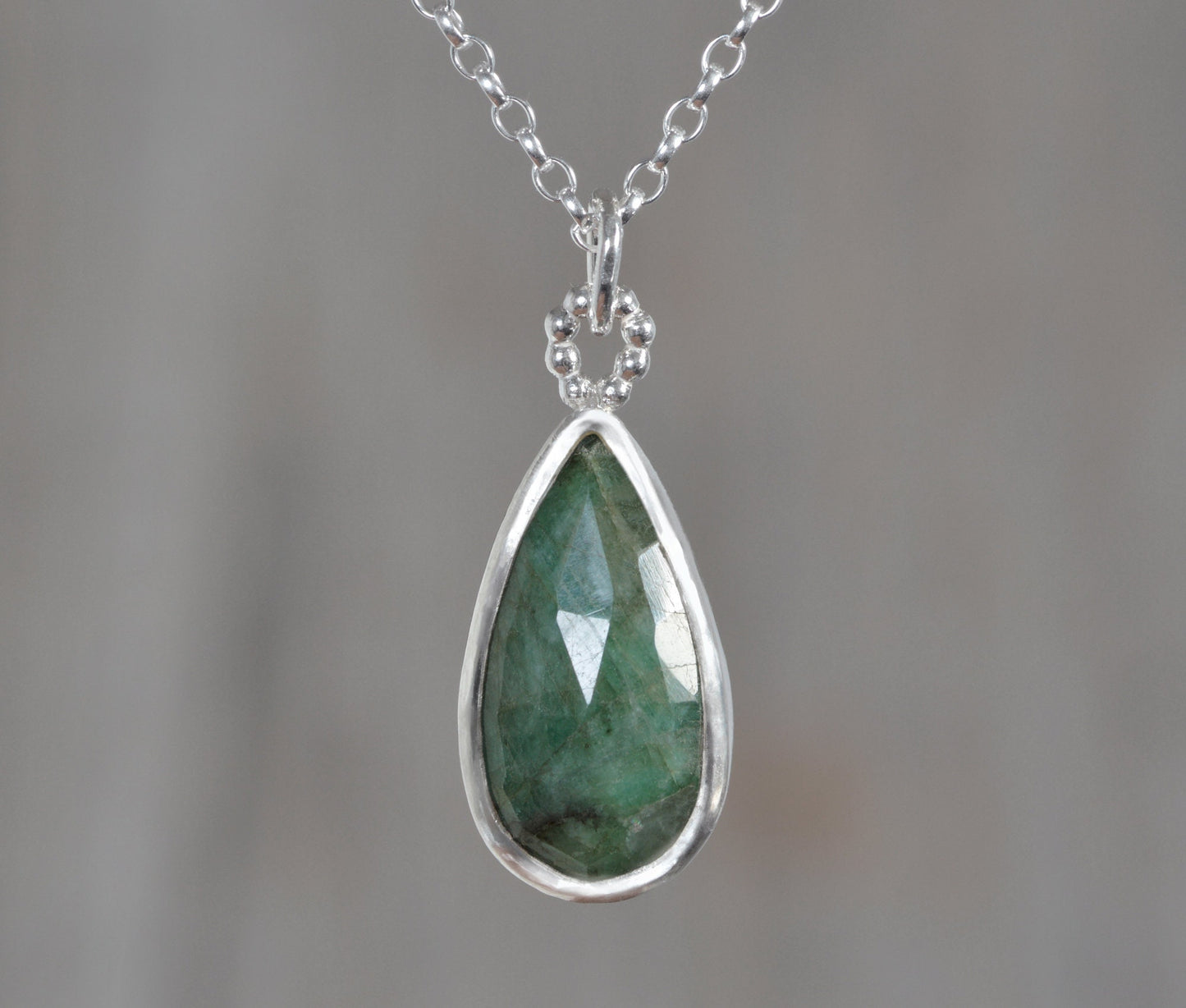 Raindrop Emerald Necklace, 5.45ct Emerald Necklace, May Birthstone Necklace