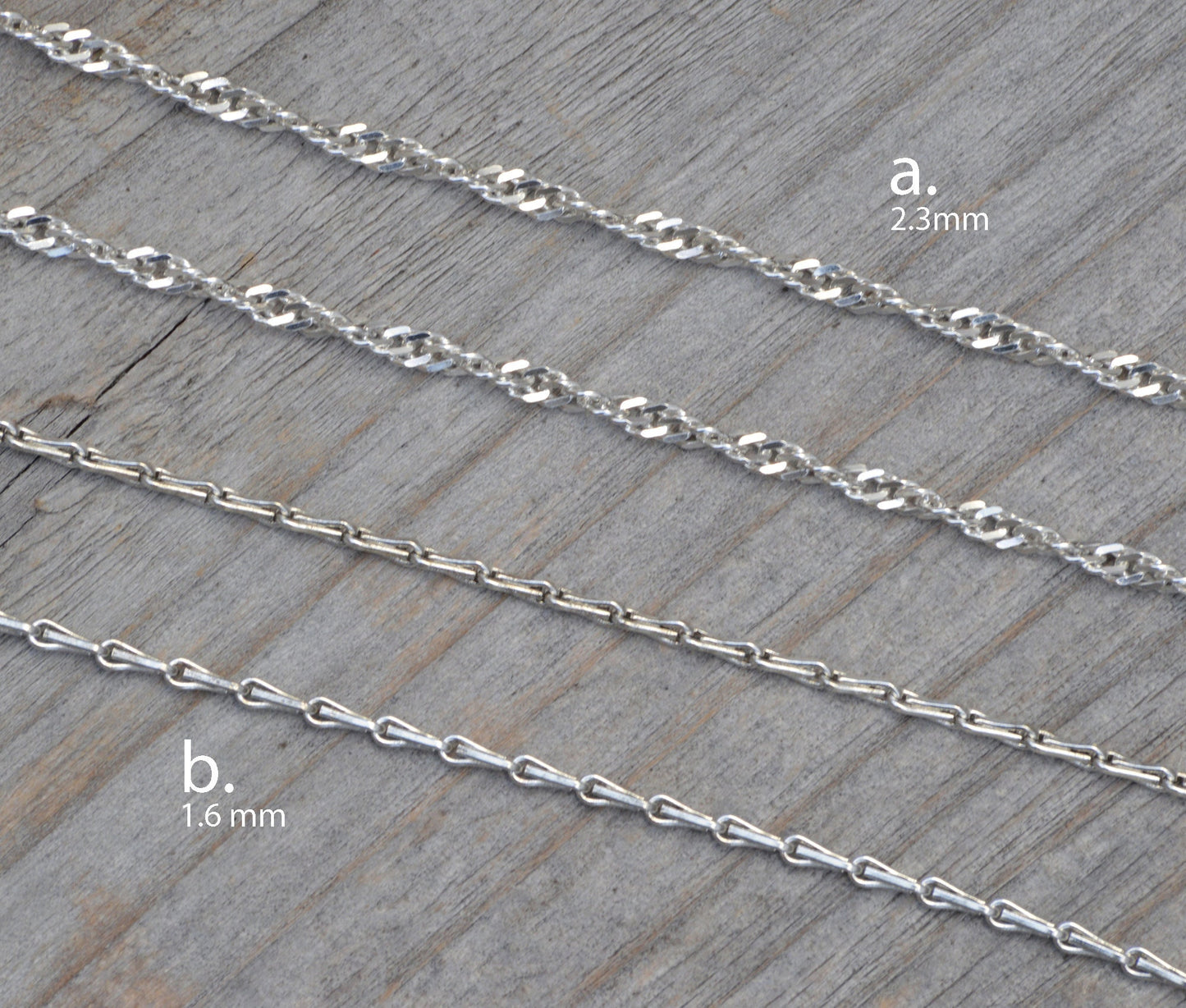 Silver Barleycorn Chain, Silver Twisted Curb Chain,  Silver Chain Necklace