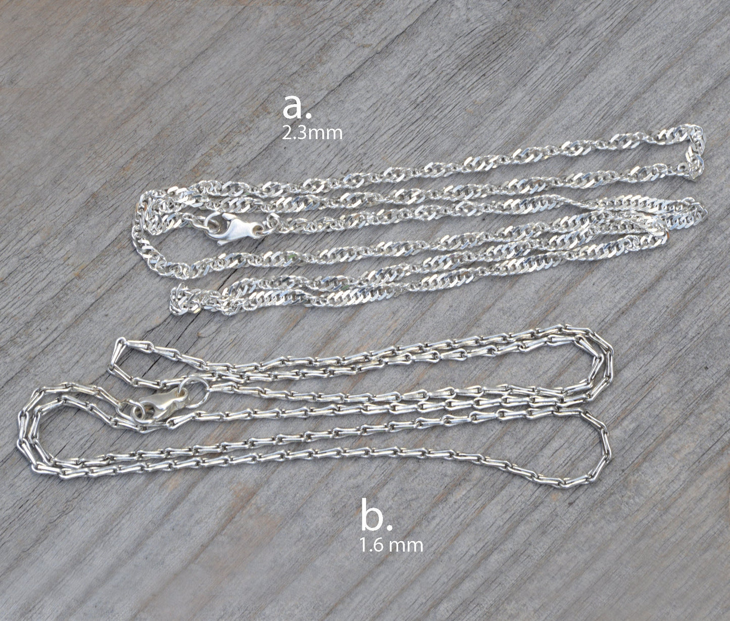 Silver Barleycorn Chain, Silver Twisted Curb Chain,  Silver Chain Necklace
