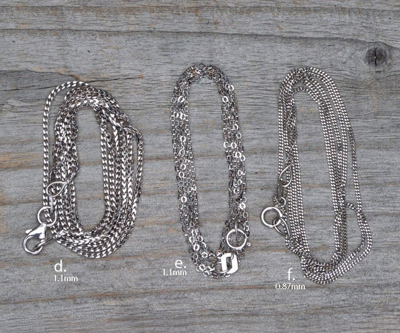 Solid 18ct White Gold Chain, Belcher Chain, Barleycorn Chain, Spiga Chain, Franco Chain, Curb Chain, Flat Cable Chain