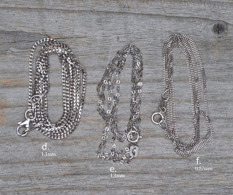 Solid 18ct White Gold Chain, Belcher Chain, Barleycorn Chain, Spiga Chain, Franco Chain, Curb Chain, Flat Cable Chain