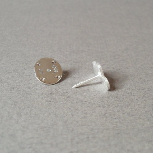 Lucky Cloud Lapel Pin in Sterling Silver, Silver Cloud Tie Tack