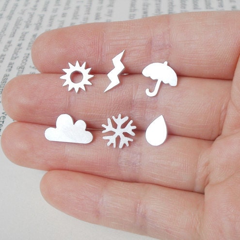 Weather Forecast Stud Earrings in Sterling Silver