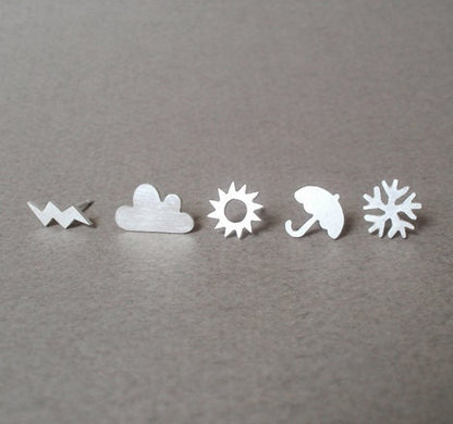 Weather Forecast Stud Earrings in Sterling Silver