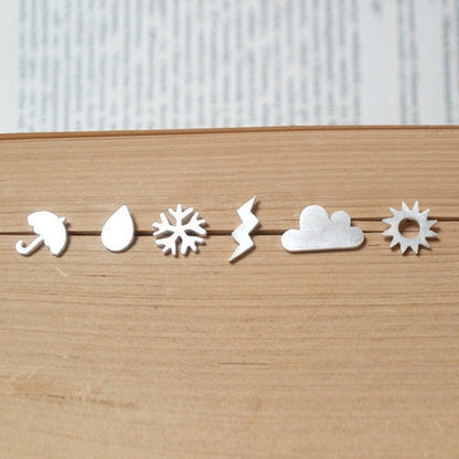 Weather Forecast Stud Earrings in Sterling Silver